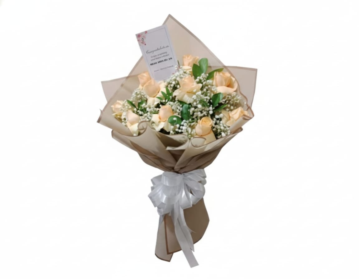 Hand Bouquet Elegant White Pearl